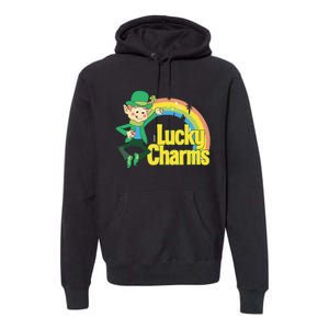 80s Style Lucky The Leprechaun Rainbow Logo Premium Hoodie