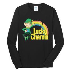 80s Style Lucky The Leprechaun Rainbow Logo Tall Long Sleeve T-Shirt