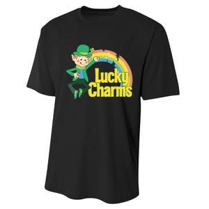 80s Style Lucky The Leprechaun Rainbow Logo Performance Sprint T-Shirt