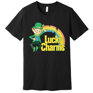 80s Style Lucky The Leprechaun Rainbow Logo Premium T-Shirt