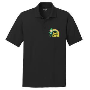 80s Style Lucky The Leprechaun Rainbow Logo PosiCharge RacerMesh Polo