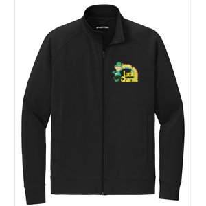 80s Style Lucky The Leprechaun Rainbow Logo Stretch Full-Zip Cadet Jacket