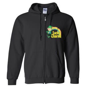 80s Style Lucky The Leprechaun Rainbow Logo Full Zip Hoodie