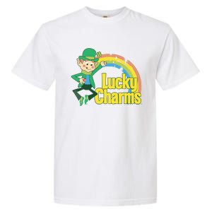 80s Style Lucky The Leprechaun Rainbow Logo Garment-Dyed Heavyweight T-Shirt