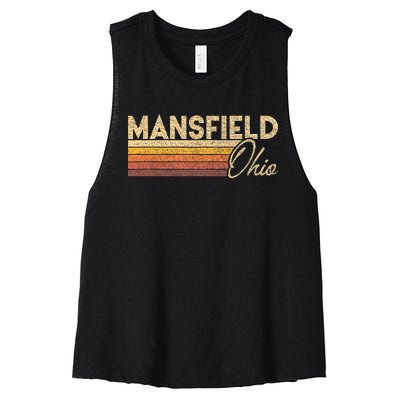 80s Style Mansfield Ohio Women's Racerback Cropped Tank