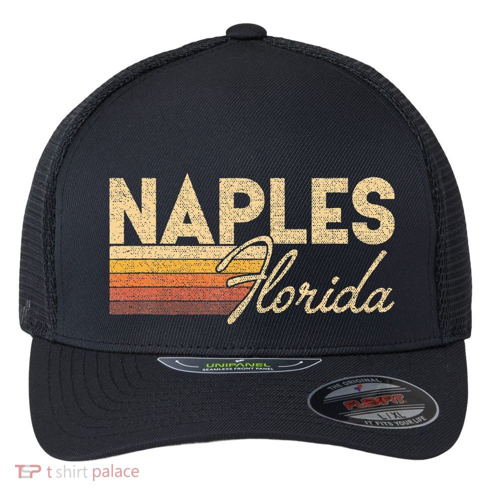 80s Style Naples Florida Flexfit Unipanel Trucker Cap