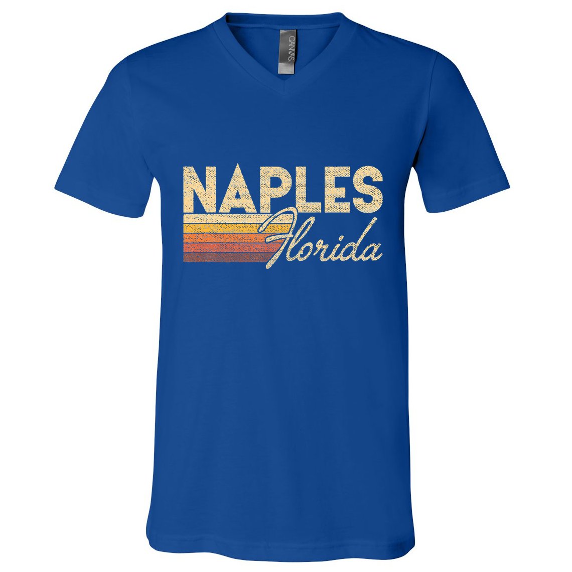 80s Style Naples Florida V-Neck T-Shirt