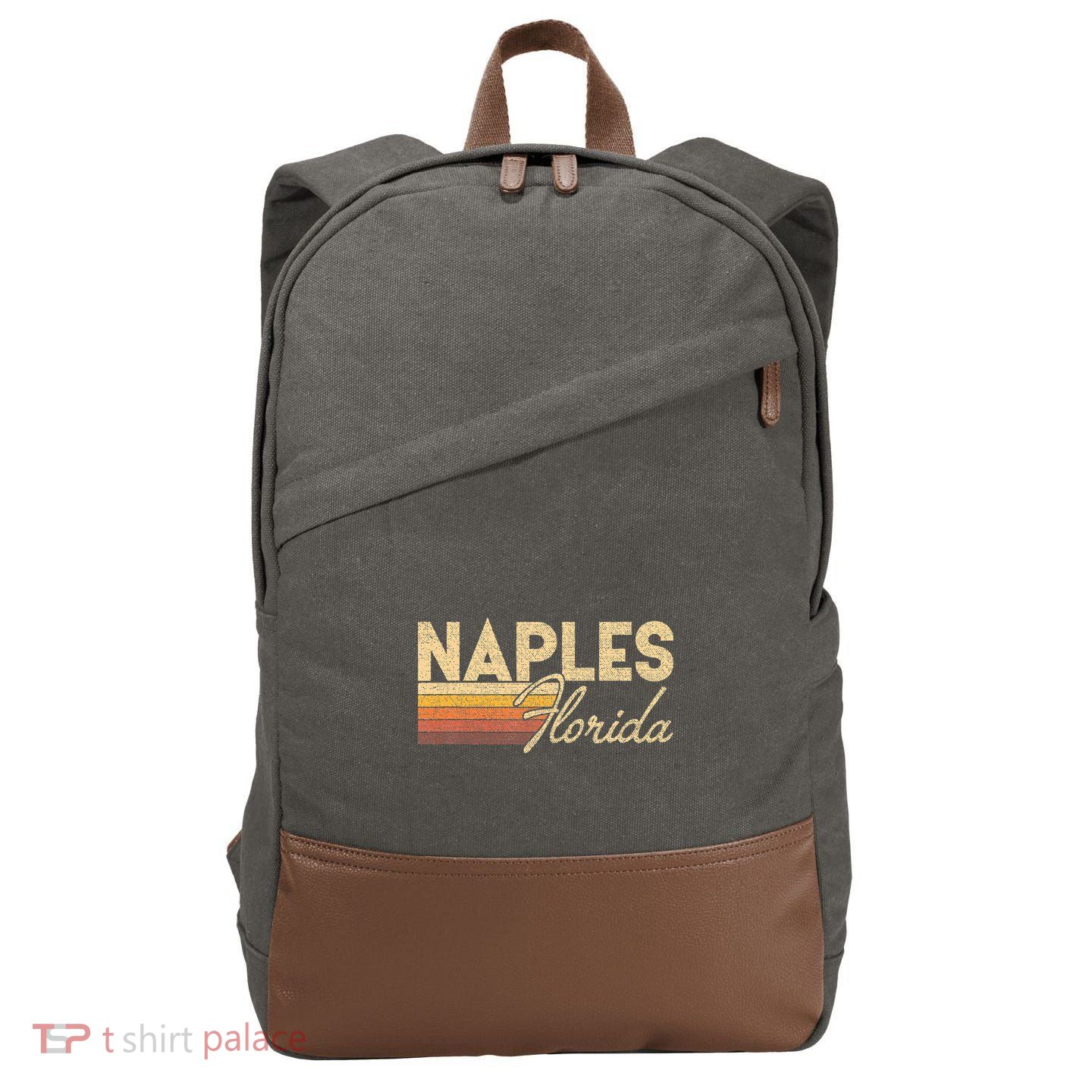 80s Style Naples Florida Cotton Canvas Backpack