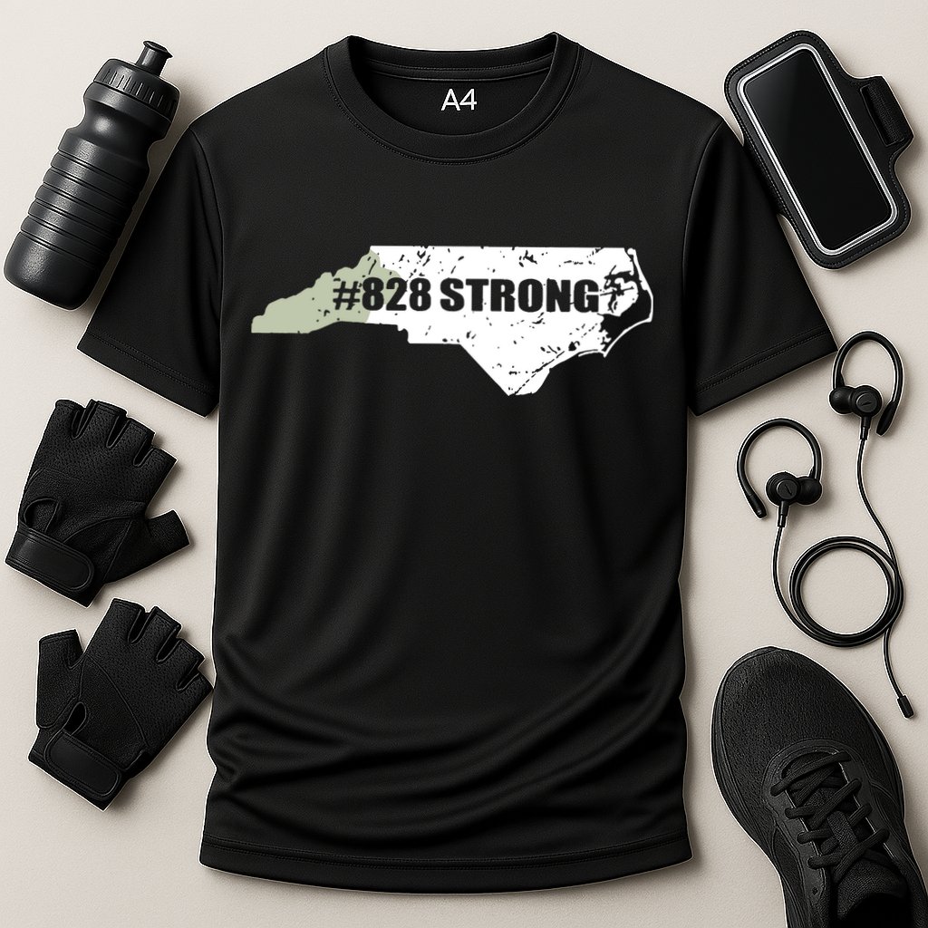 828 Strong North Carolina Hurricane Relief Awareness Cooling Performance Crew T-Shirt