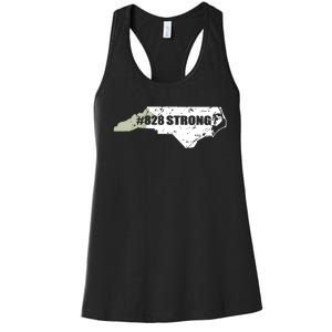 828 Strong North Carolina Hurricane Relief Awareness Women's Racerback Tank