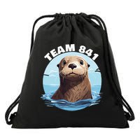 841 Surfing Otter 841 Otter Team 841 California Otter 841 Drawstring Bag