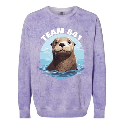 841 Surfing Otter 841 Otter Team 841 California Otter 841 Colorblast Crewneck Sweatshirt