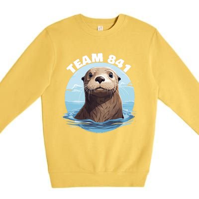 841 Surfing Otter 841 Otter Team 841 California Otter 841 Premium Crewneck Sweatshirt