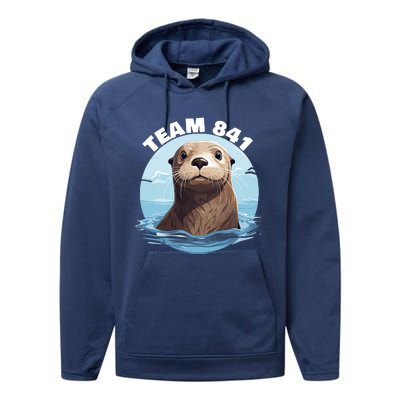 841 Surfing Otter 841 Otter Team 841 California Otter 841 Performance Fleece Hoodie