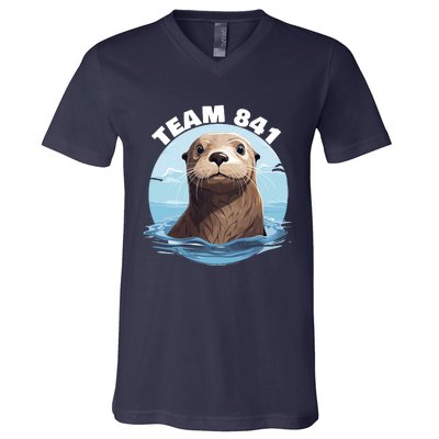 841 Surfing Otter 841 Otter Team 841 California Otter 841 V-Neck T-Shirt