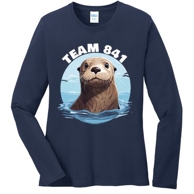 841 Surfing Otter 841 Otter Team 841 California Otter 841 Ladies Long Sleeve Shirt