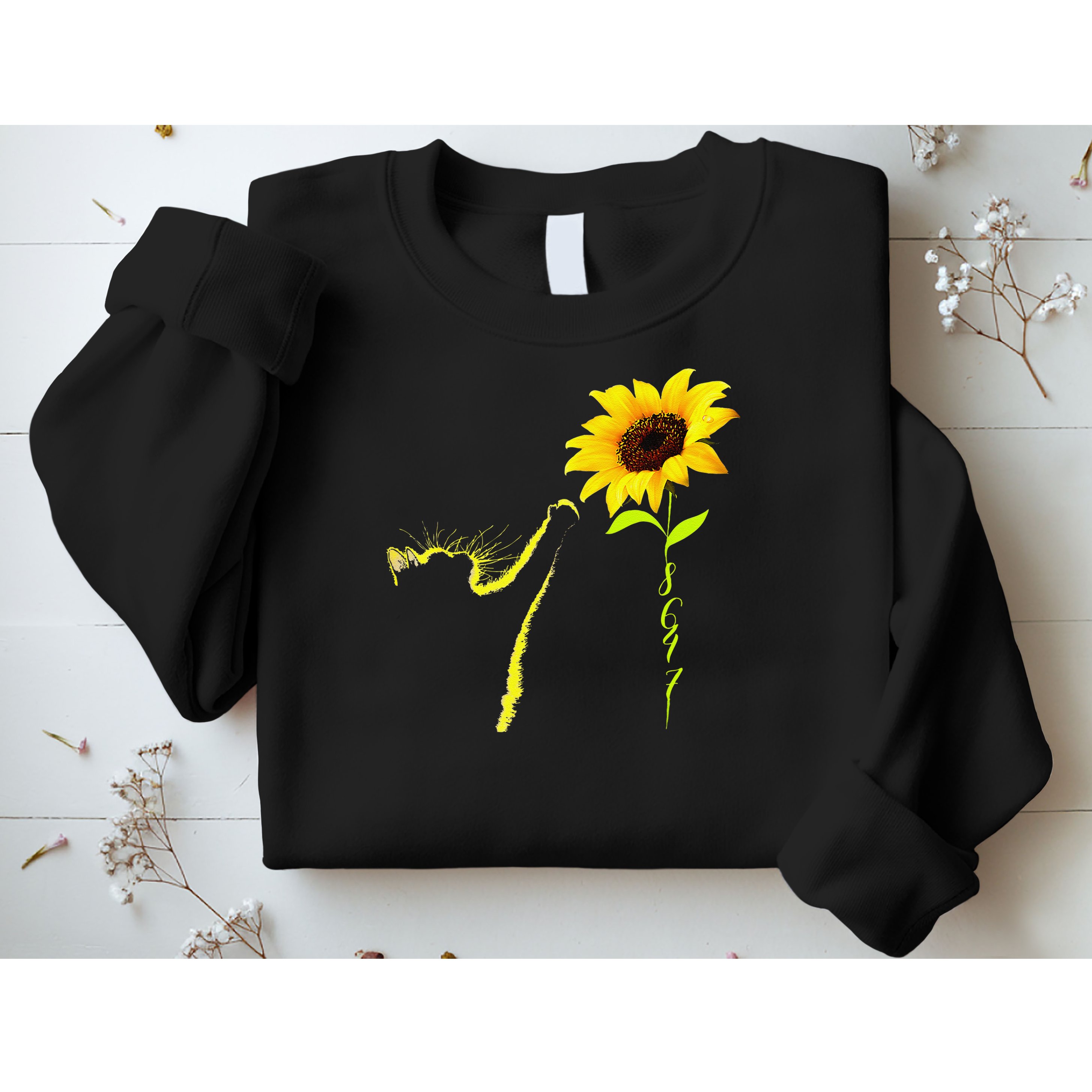 8647 Subtle Political Statement 86 47 Cat Sunflower Sweatshirt
