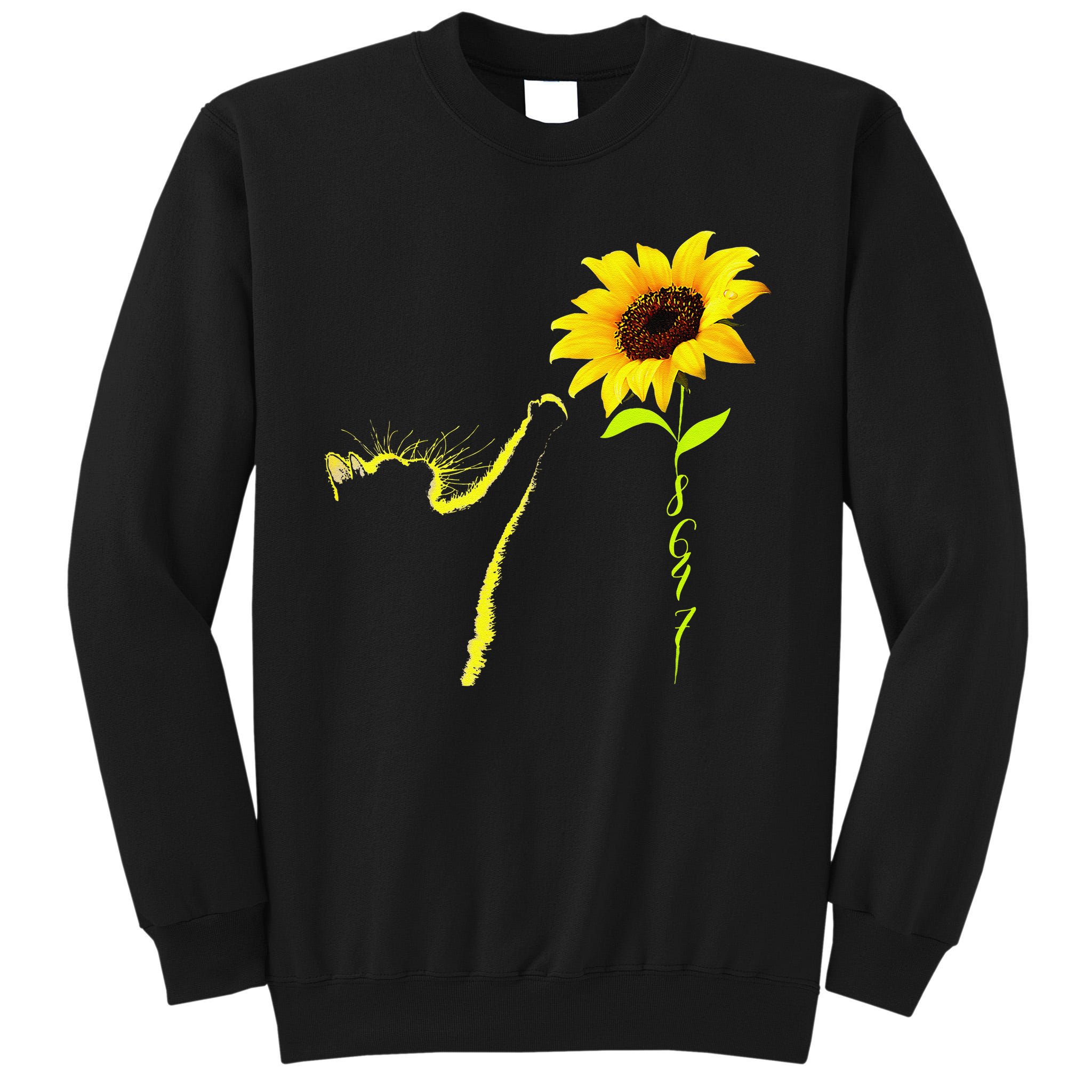8647 Subtle Political Statement 86 47 Cat Sunflower Tall Sweatshirt
