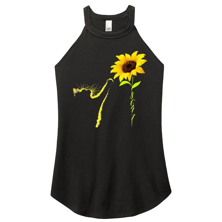 8647 Subtle Political Statement 86 47 Cat Sunflower Women's Perfect Tri Rocker Tank