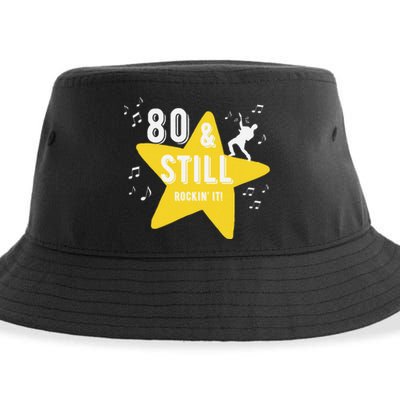 80 & Still Rockin It! Fun Milestone Design Sustainable Bucket Hat