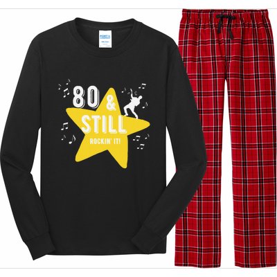 80 & Still Rockin It! Fun Milestone Design Long Sleeve Pajama Set