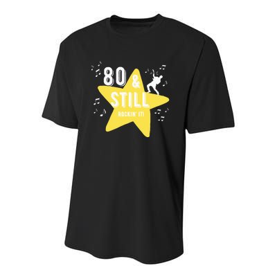 80 & Still Rockin It! Youth Performance Sprint T-Shirt