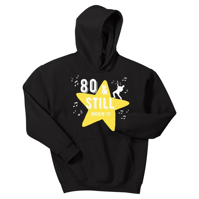 80 & Still Rockin It! Kids Hoodie