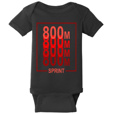 800m Sprint Track & Field Sprinter Athlete Red Baby Bodysuit