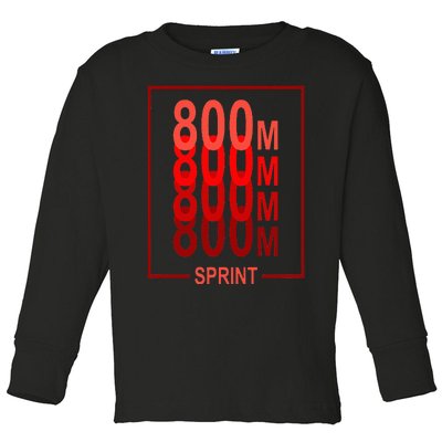 800m Sprint Track & Field Sprinter Athlete Red Toddler Long Sleeve Shirt