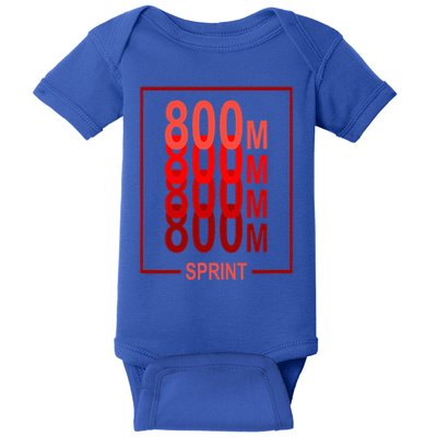800m Sprint Track & Field Sprinter Athlete Red Baby Bodysuit
