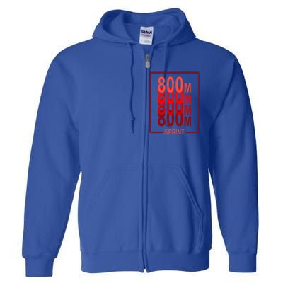 800m Sprint Track & Field Sprinter Athlete Red Full Zip Hoodie