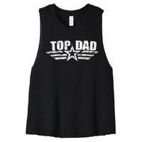 80s Top Dad Fathers Day Gift from Daughter Son Wife Women's Racerback Cropped Tank