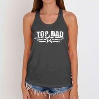 80s Top Dad Fathers Day Gift from Daughter Son Wife Women's Knotted Racerback Tank