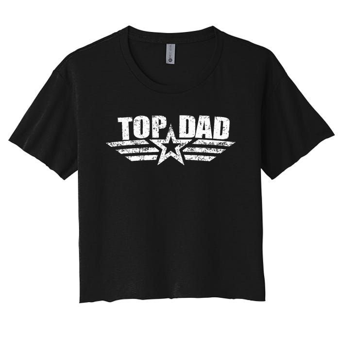 80s Top Dad Fathers Day Gift from Daughter Son Wife Women's Crop Top Tee