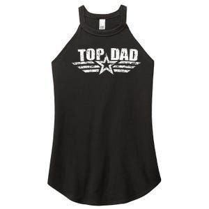 80s Top Dad Fathers Day Gift from Daughter Son Wife Women's Perfect Tri Rocker Tank