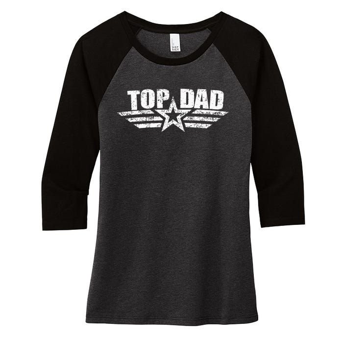 80s Top Dad Fathers Day Gift from Daughter Son Wife Women's Tri-Blend 3/4-Sleeve Raglan Shirt