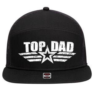 80s Top Dad Fathers Day Gift From Daughter Son Kids Wife 7 Panel Mesh Trucker Snapback Hat