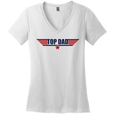 80s Top Dad Fathers Day Gift From Daughter Son Women's V-Neck T-Shirt