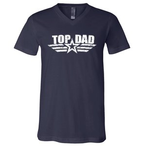 80s Top Dad Fathers Day Gift From Daughter Son Kids Wife V-Neck T-Shirt