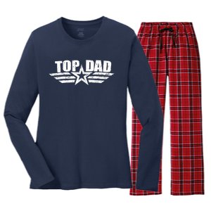 80s Top Dad Fathers Day Gift From Daughter Son Kids Wife Women's Long Sleeve Flannel Pajama Set 