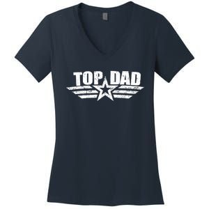 80s Top Dad Fathers Day Gift From Daughter Son Kids Wife Women's V-Neck T-Shirt