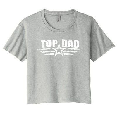 80s Top Dad Fathers Day Gift From Daughter Son Kids Wife Women's Crop Top Tee