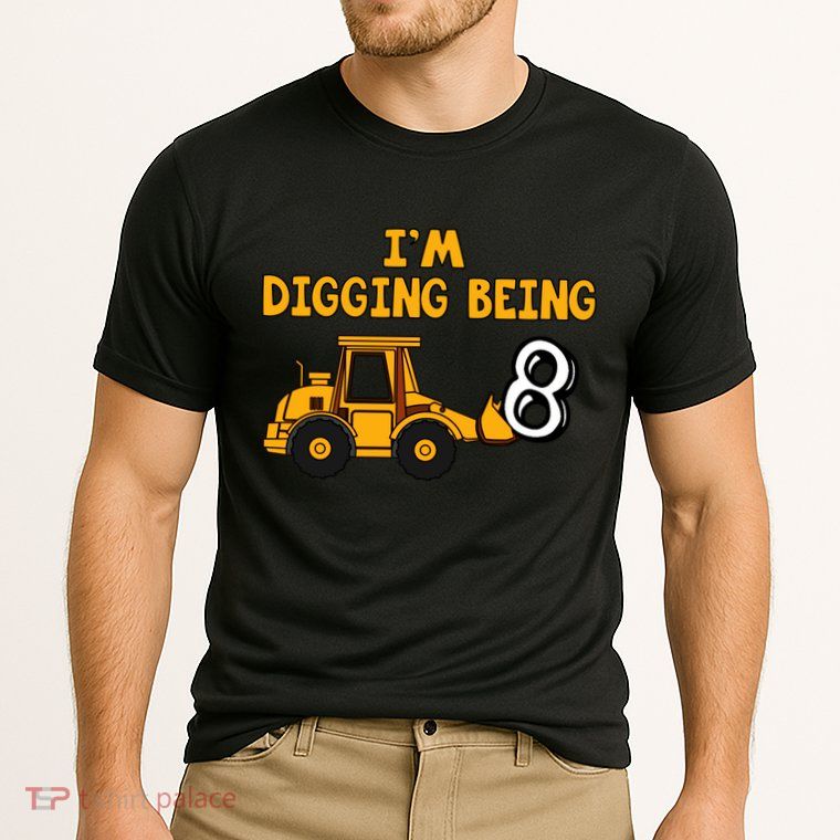 8th Birthday I'm Digging Being Eight Performance Shirt