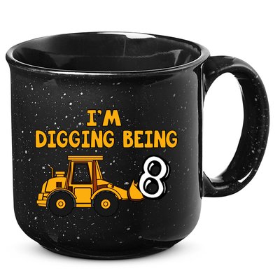 8th Birthday I'm Digging Being Eight 15oz Campfire Ceramic Mug