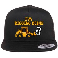 8th Birthday I'm Digging Being Eight Flat Bill Trucker Hat