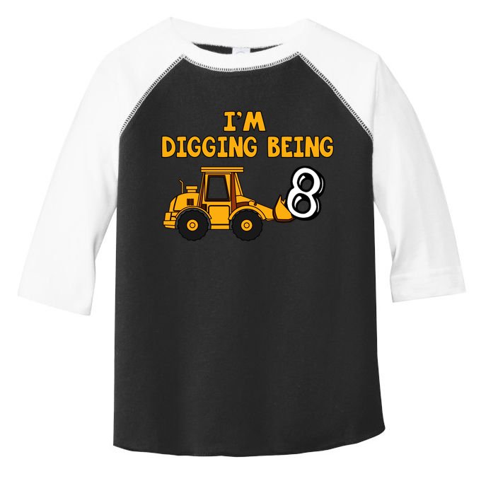8th Birthday I'm Digging Being Eight Toddler Fine Jersey T-Shirt