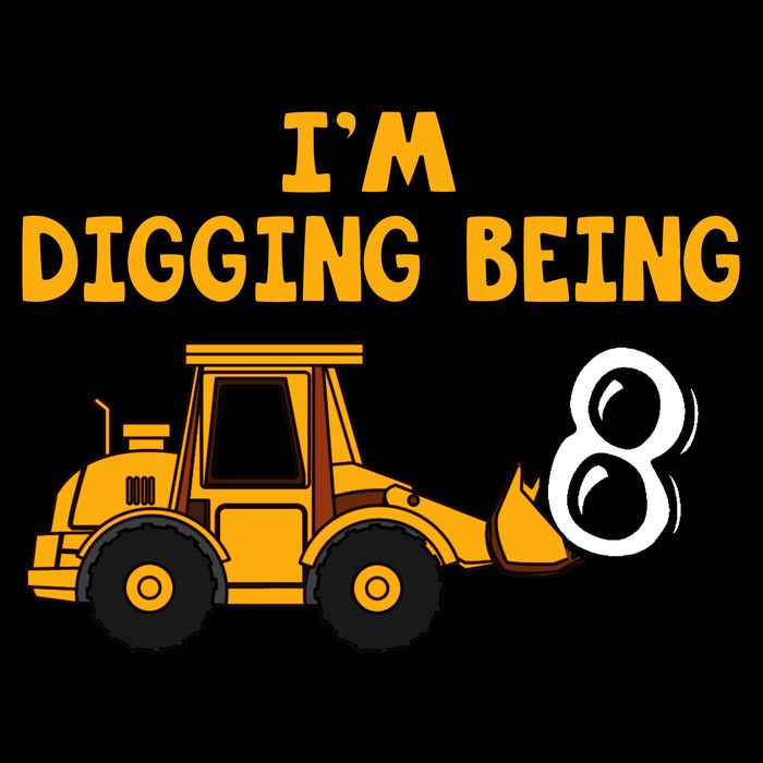 8th Birthday I'm Digging Being Eight Toddler Fine Jersey T-Shirt