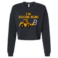 8th Birthday I'm Digging Being Eight Cropped Pullover Crew