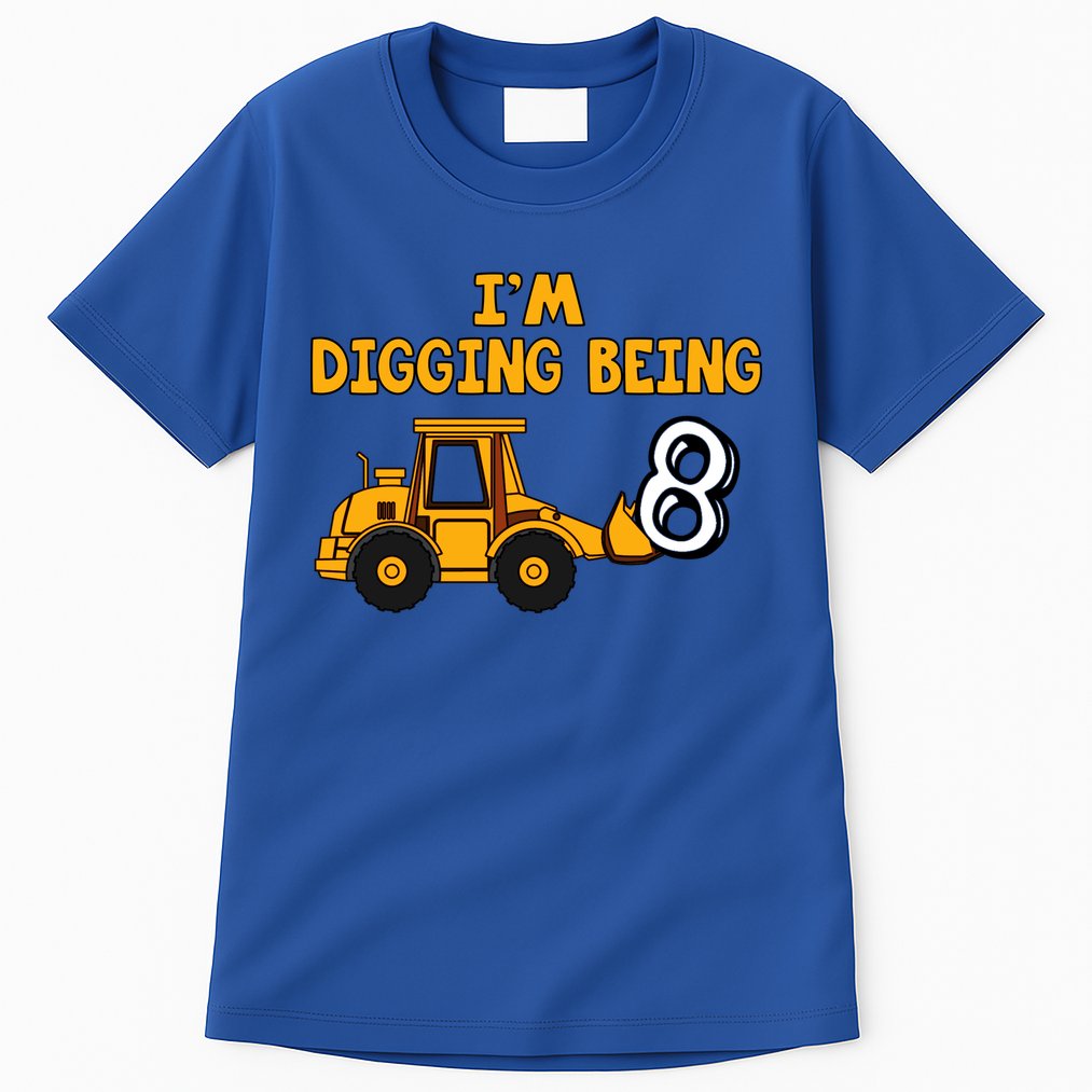8th Birthday I'm Digging Being Eight Tall T-Shirt