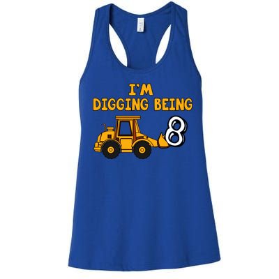 8th Birthday I'm Digging Being Eight Women's Racerback Tank